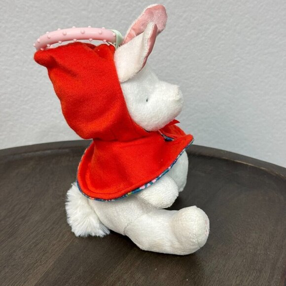 Manhattan Toy Fairytale White Rabbit Plush Baby Travel Toy with Teether Clip On - Picture 2 of 11